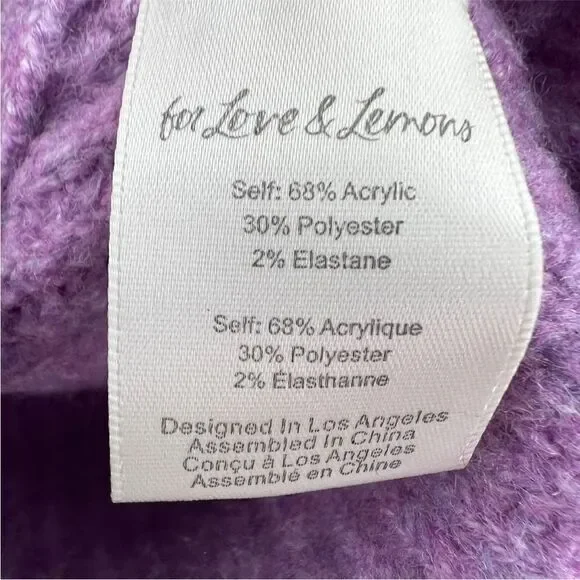 For Love And Lemons Cropped Cardigan Sweater Emery Top Size M - Picture 8 of 8